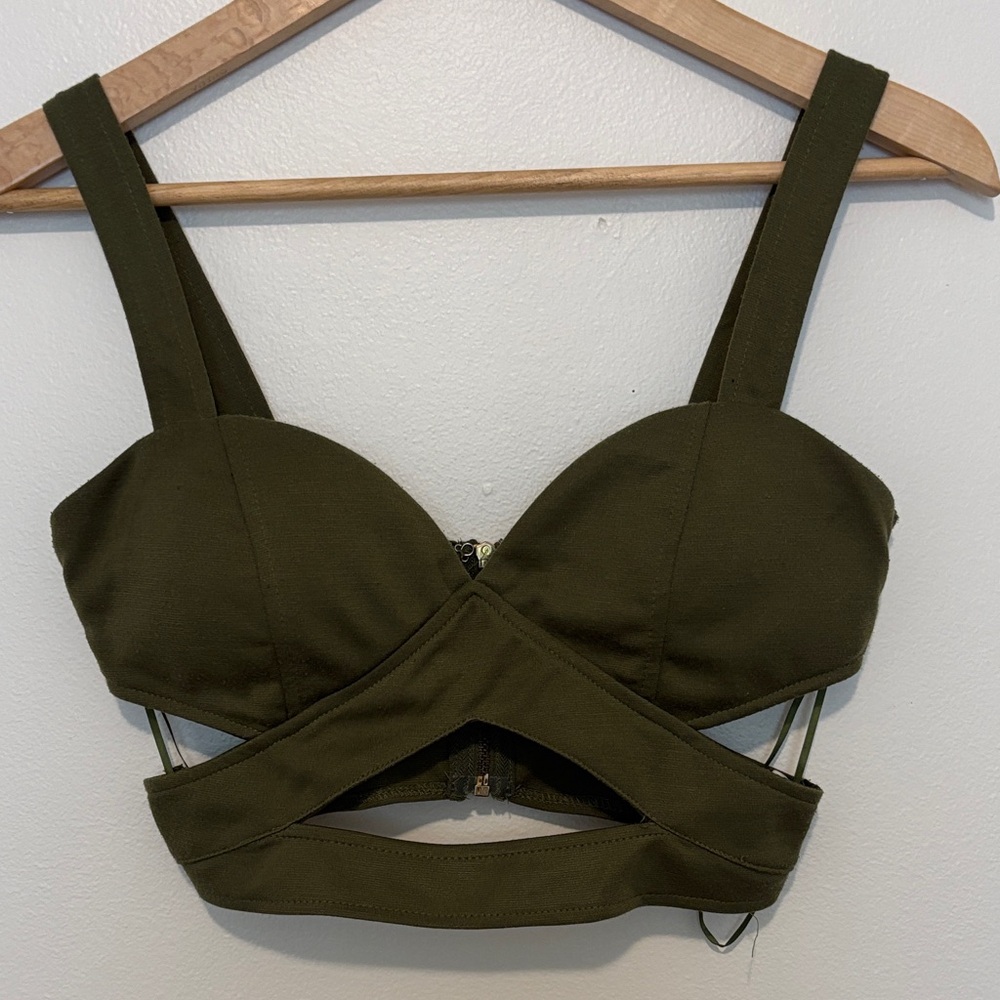 Tobi Olive Green Crop Top